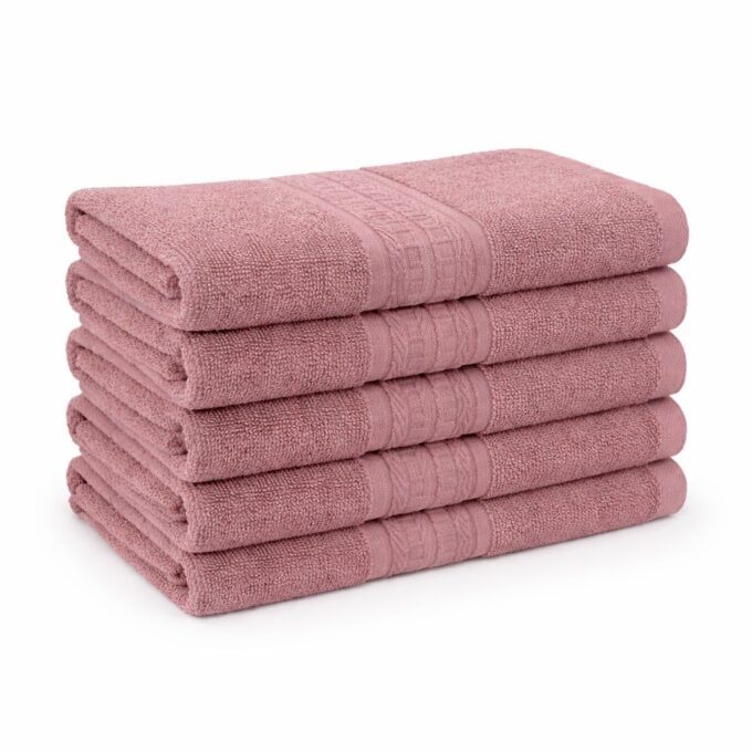 Set 5 prosoape medii 50x90cm, din 100% bumbac pakistanez,  500g, Cappuccino