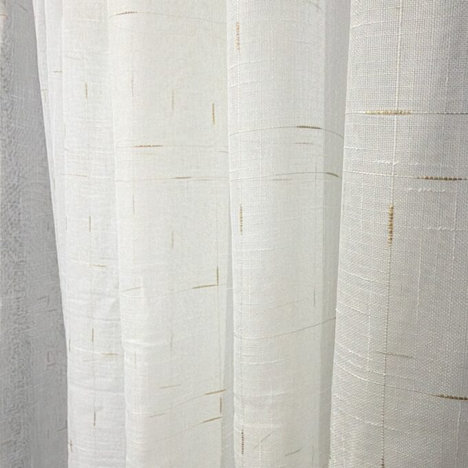 Perdea Alba, Luxury, tip In cu Broderie Bej, 400cm latime x 270cm inaltime cu rejansa pt sina