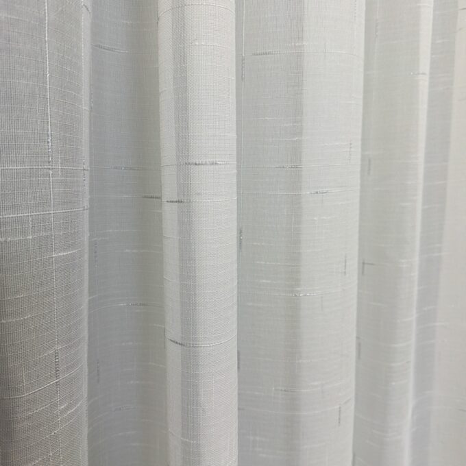 Perdea Alba, Line, tip In cu Broderie Gri, 400cm latime x 270cm inaltime cu rejansa pt sina