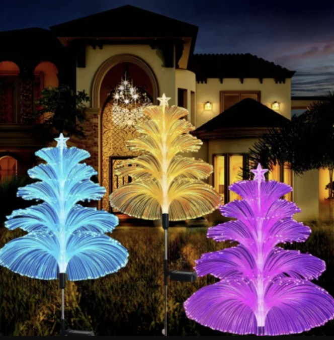 Set 2 Lampi Solare Fountain cu Fibra Optica – Iluminare Multicolora pentru Decorative Exterior 1 Set 2 Lampi Solare Fountain cu Fibra Optica – Iluminare Multicolora pentru Decorative Exterior