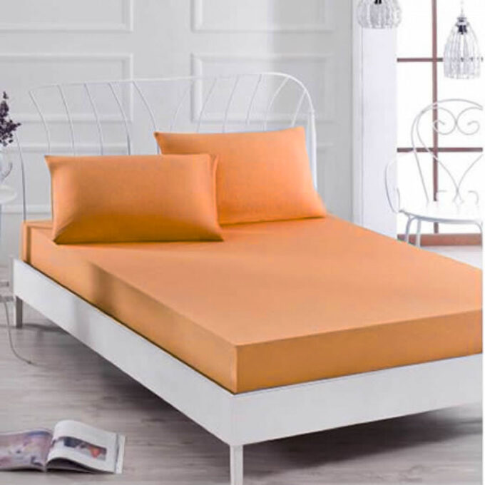 Husa saltea 180x200cm, cu elastic, Jersey, Portocaliu