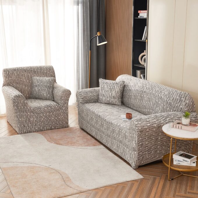 Husa Elastica Pentru Canapea 2 Locuri - M - Jojo Home, Gri, model clasic