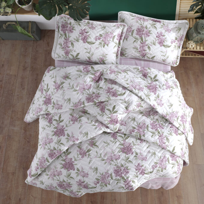 Set cuvertura de pat dublu, 3 piese, Bumbac 100%, 240x260cm, Clasy, LORA