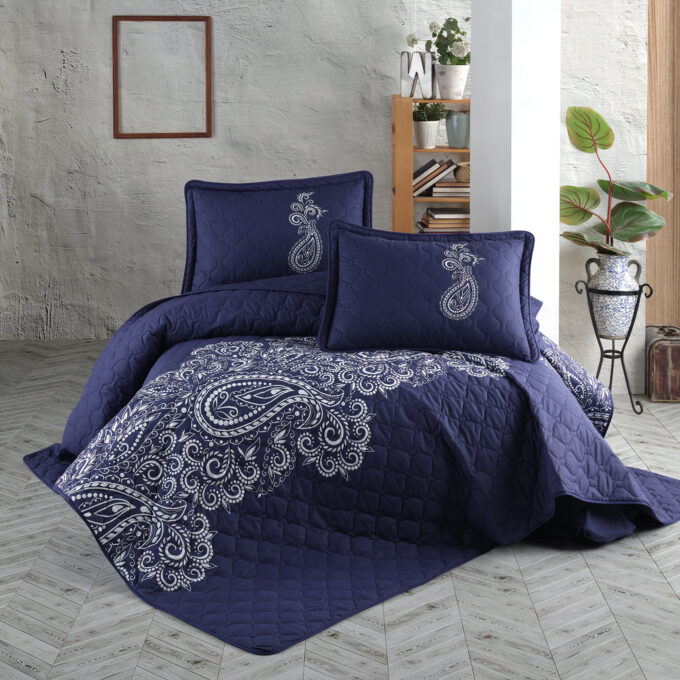 Set cuvertura de pat dublu, 3 piese, Bumbac 100%, 240x260cm, Clasy, NILLA V1