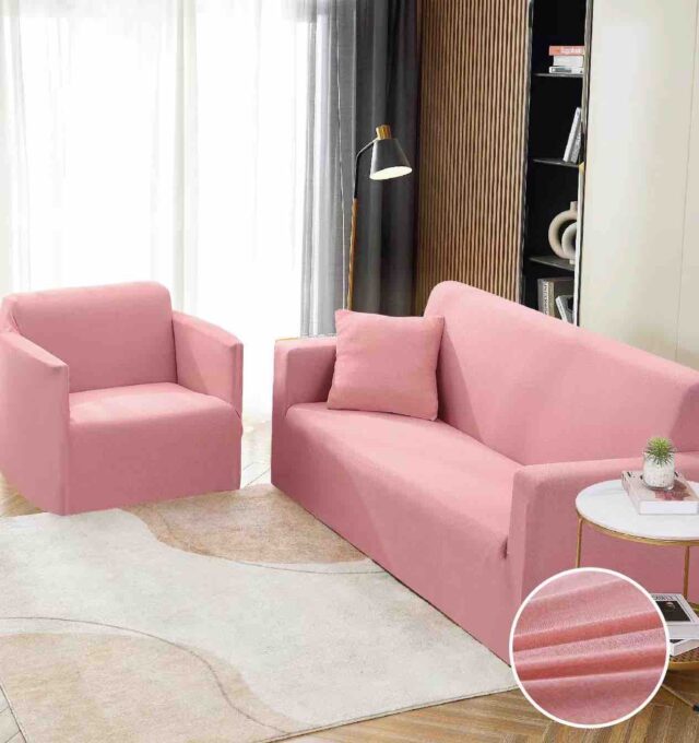 Husa Elastica Pentru Canapea 2 Locuri - M - Jojo Home, Roz