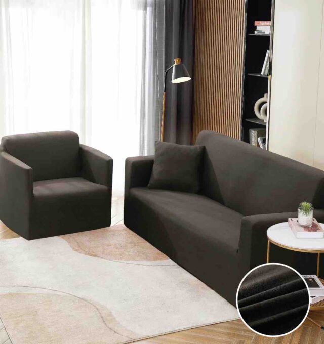 Husa Elastica Pentru Canapea 2 Locuri - M - Jojo Home, Gri inchis