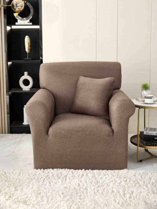 Husa Elastica Pentru fotoliu cu brate, Jojo Home, Maro