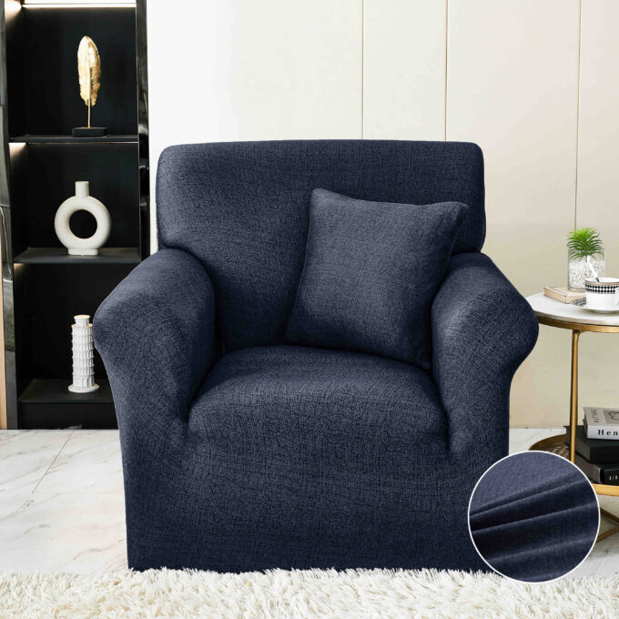 Husa Elastica Pentru fotoliu cu brate, Jojo Home, Bleumarin