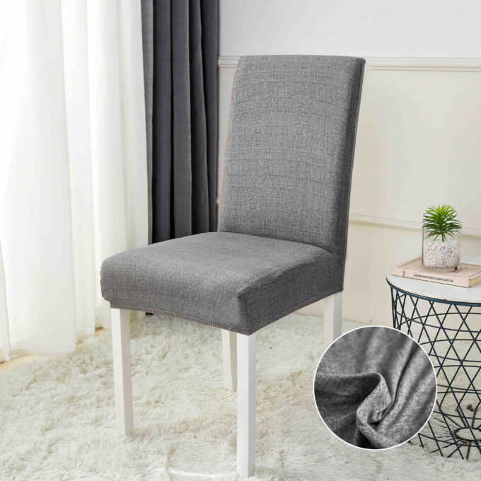Set 6 huse universale pentru scaun, ELASTICE, Jojo Home, Gri deschis