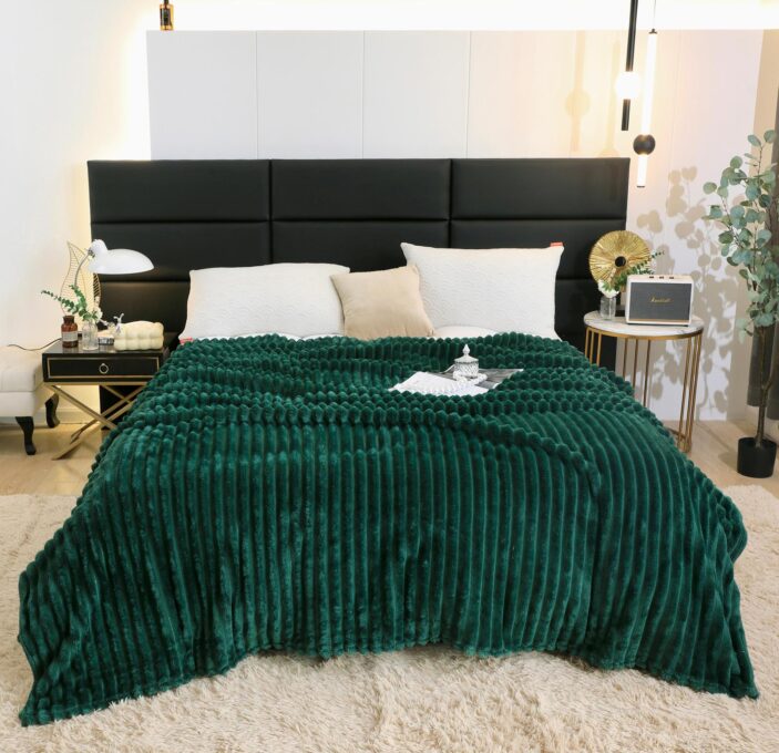 Patura pufoasa CoCoLiNo, 200x230cm, Jojo Home, Verde