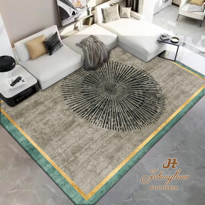 Covor 100x200cm pentru Dormitor si Living, Bej - Gri