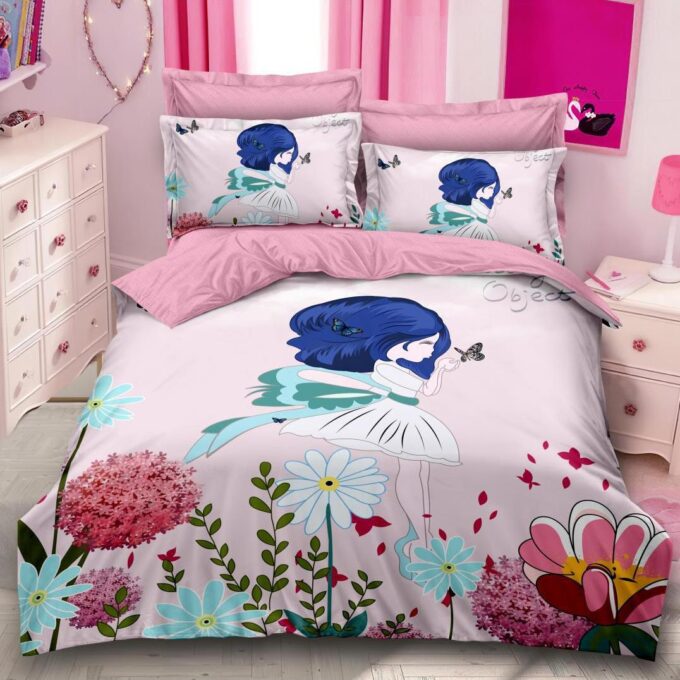 Lenjerie pat dublu, FINET, 6 piese, IDENTICA CU POZA, Roz, flori 1 Lenjerie pat dublu, FINET, 6 piese, IDENTICA CU POZA, Roz, flori