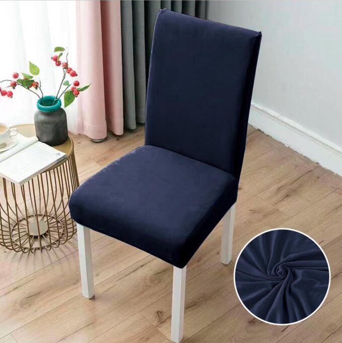 Set 6 huse universale pentru scaun, ELASTICE, Bleumarin