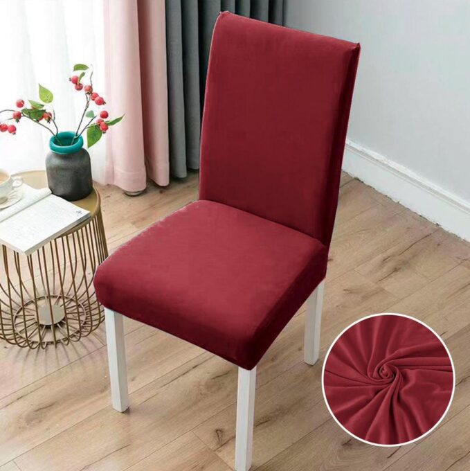 Set 6 huse universale pentru scaun, ELASTICE, Visiniu