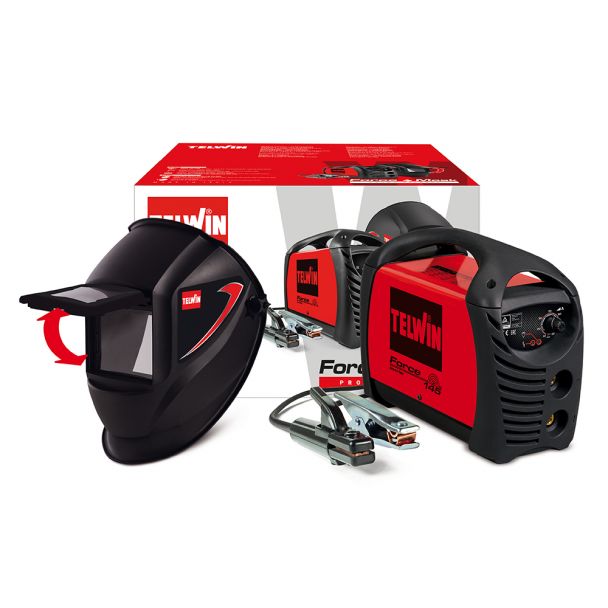 Invertor sudura MMA Telwin FORCE145ACXM, 130 A, electrozi 1.6-3.2 mm, masca TIGER, cu accesorii 1 Invertor sudura MMA Telwin FORCE145ACXM, 130 A, electrozi 1.6-3.2 mm, masca TIGER, cu accesorii