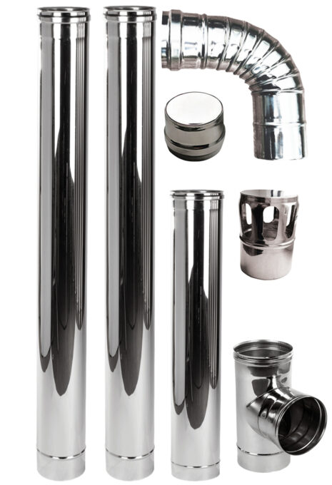 Kit de evacuare (cos de fum) Fornello, INOX, pentru centrale si termoseminee pe peleti, diametru 100 mm, etansare cu garnitura, complet pentru montaj, 2,5 metri lungime 1 Kit de evacuare (cos de fum) Fornello, INOX, pentru centrale si termoseminee pe peleti, diametru 100 mm, etansare cu garnitura, complet pentru montaj, 2,5 metri lungime