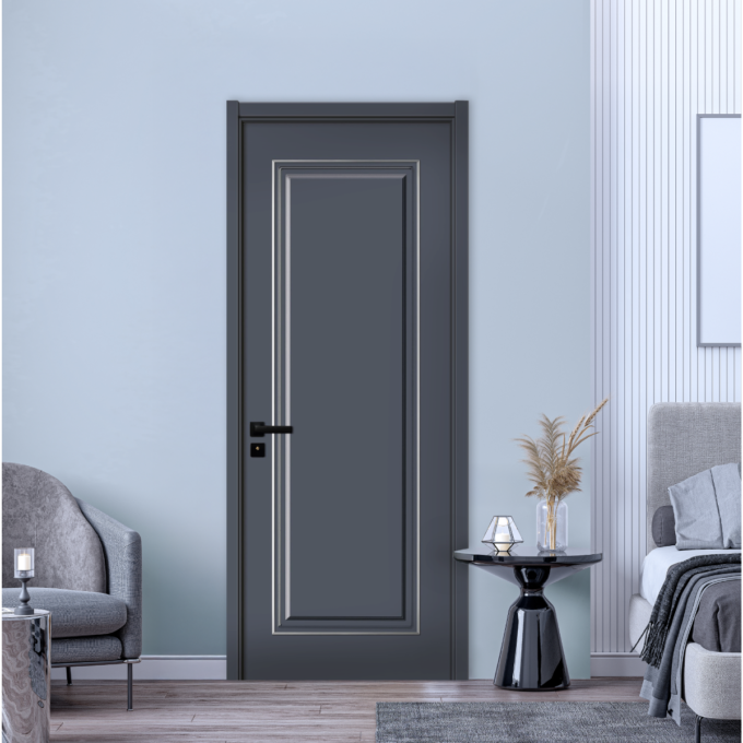 Usa interior din MDF  KM 460  reversibila  toc inclus  gri antracit  80 x 200 cm