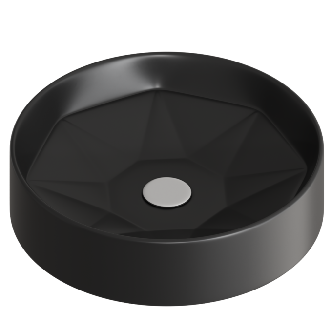 Lavoar baie pe blat Celesta Emerald  42 x 42 x 11 cm  ceramica  negru mat