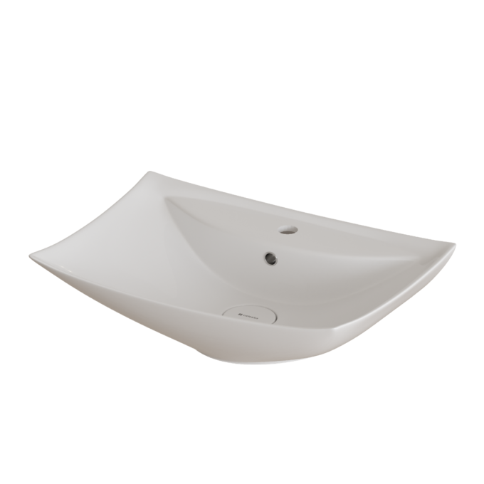 Lavoar baie pe blat Celesta Ibis  60 x 43.5 x 18.5 cm  orificiu baterie ceramica  alb