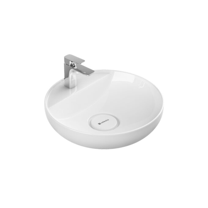 Lavoar pentru blat Celesta Lara  42 x 42 x 13 cm  orificiu baterie  ceramica  alb