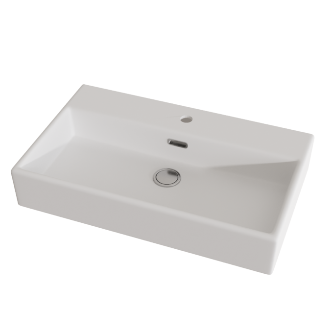 Lavoar baie pe blat Celesta Urban 70  70 x 41 x 14 cm  orificiu baterie ceramica  alb mat