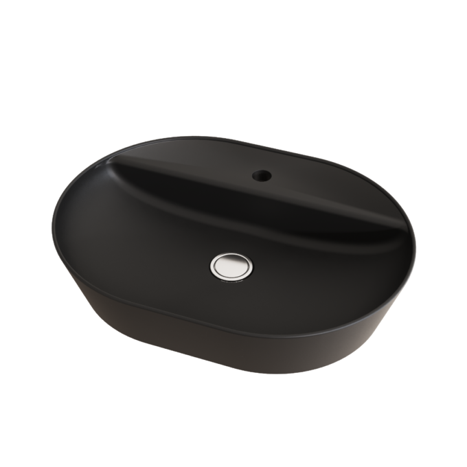 Lavoar baie pe blat Celesta Vista  60 x 45 x 11.5 cm  ceramica  negru mat