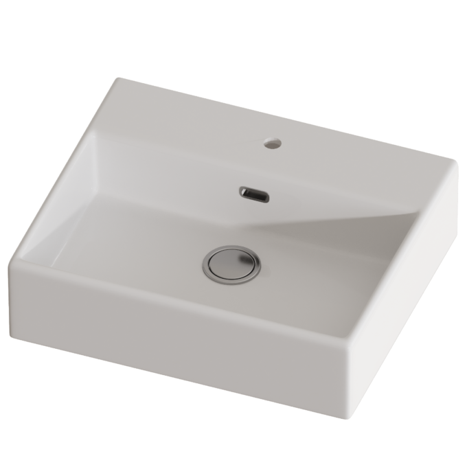 Lavoar baie pe blat Celesta Urban 50  50 x 42 x 14 cm  orificiu baterie  ceramica  alb
