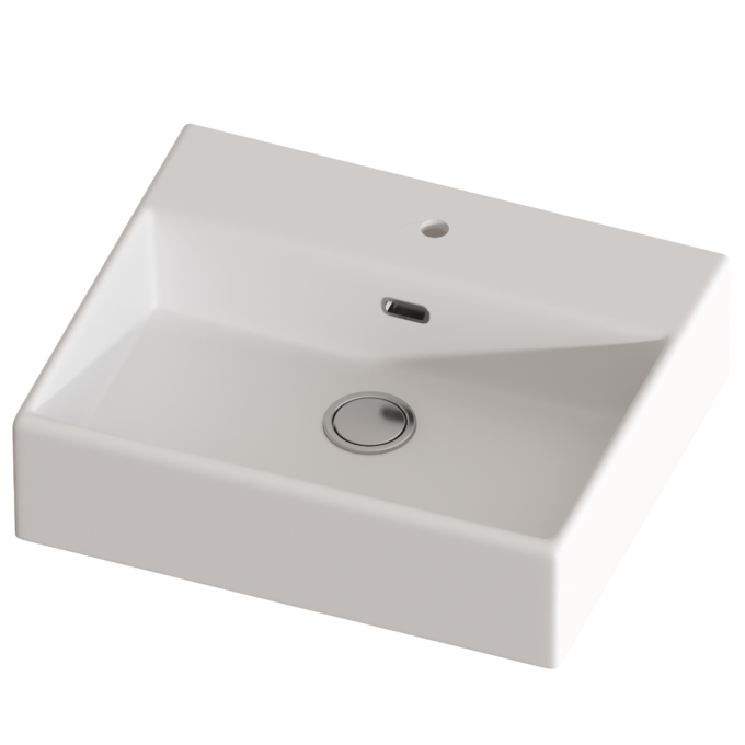 Lavoar baie pe blat Celesta Urban 50  50 x 42 x 14 cm  orificiu baterie  ceramica  alb mat