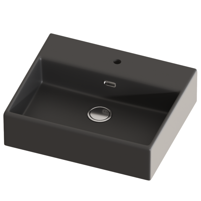 Lavoar baie pe blat Celesta Urban 50  50 x 42 x 14 cm  orificiu baterie  ceramica  antracit mat