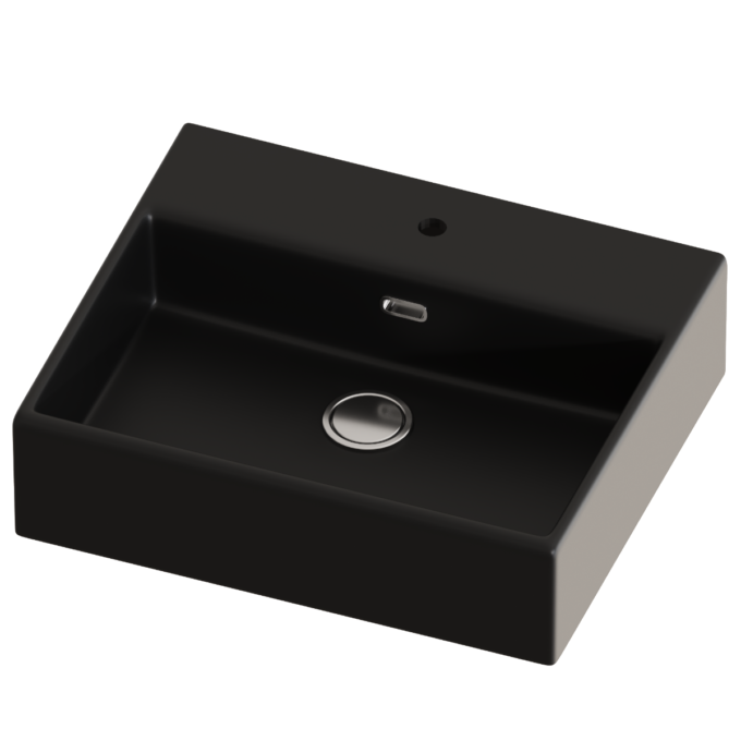 Lavoar pe blat Celesta Urban 50  50x42x14 cm  orificiu baterie  ceramica  negru mat