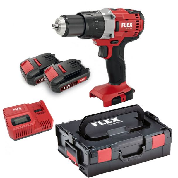 Masina de gaurit si insurubat cu percutie cu acumulatori Flex PD 2G 18.0/2.5 Set, cuplu maxim 65 Nm, Li-Ion 18V / 2.5Ah, 2 acumulatori, incarcator si valiza de transport 1 Masina de gaurit si insurubat cu percutie cu acumulatori Flex PD 2G 18.0/2.5 Set, cuplu maxim 65 Nm, Li-Ion 18V / 2.5Ah, 2 acumulatori, incarcator si valiza de transport