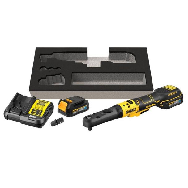 Masina de insurubat unghiulara DeWalt DCF510E2G, patrat 3/8"" si 1/2"", maxim 102 Nm, cu 2 acumulatori POWERSTACK 18V / 1.7Ah tip G si incarcator 1 Masina de insurubat unghiulara DeWalt DCF510E2G, patrat 3/8"" si 1/2"", maxim 102 Nm, cu 2 acumulatori POWERSTACK 18V / 1.7Ah tip G si incarcator