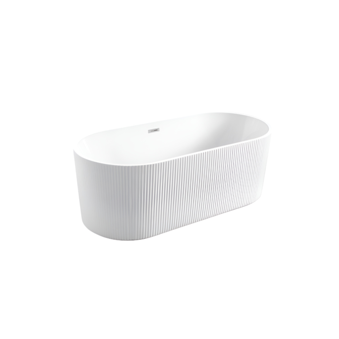 Cada baie freestanding Bella* BSM-203S  model 3D tip riflaj  170 x 80 x 58 cm  alb