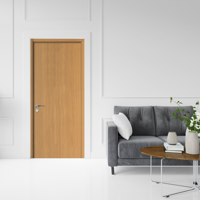 Usa interior din MDF  OP 030  reversibila  toc inclus  stejar  60 x 200 cm