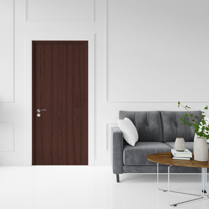 Usa interior din MDF  OP 030  reversibila  toc inclus  teak maro  60 x 200 cm