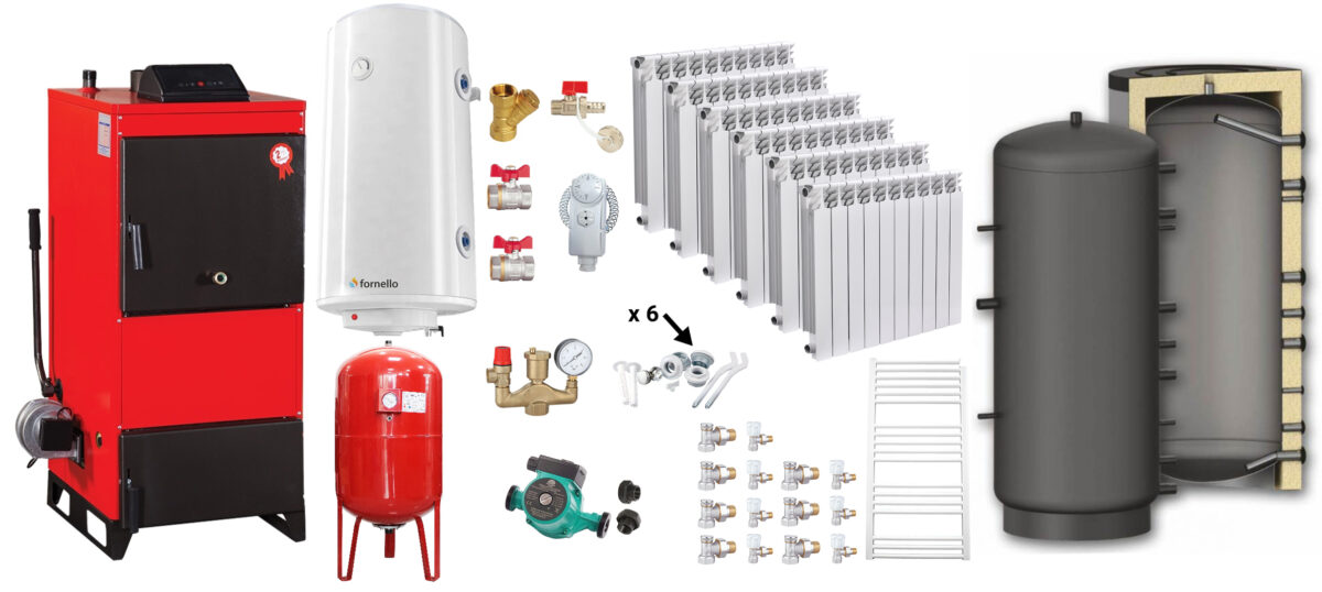 Pachet Centrala pe combustibil solid Fiama D2-60 Putere 70 kW, cu Ventilator si Automatizare, Puffer 1000 litri, Calorifere aluminiu Fornello Alvo, Boiler Termoelectric, Pompa, Vas Expansiune si Fitinguri 1 Pachet Centrala pe combustibil solid Fiama D2-60 Putere 70 kW, cu Ventilator si Automatizare, Puffer 1000 litri, Calorifere aluminiu Fornello Alvo, Boiler Termoelectric, Pompa, Vas Expansiune si Fitinguri