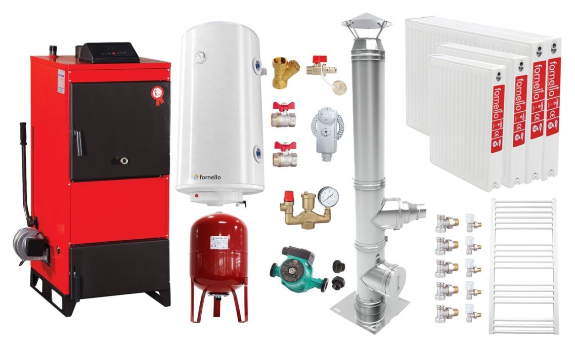 Pachet Centrala pe combustibil solid Fiama D2-25 Putere 29 kW, cu Ventilator si Automatizare, Cos inox, Radiatoare Otel, Boiler Termoelectric, Pompa, Vas Expansiune si Fitinguri 1 Pachet Centrala pe combustibil solid Fiama D2-25 Putere 29 kW, cu Ventilator si Automatizare, Cos inox, Radiatoare Otel, Boiler Termoelectric, Pompa, Vas Expansiune si Fitinguri