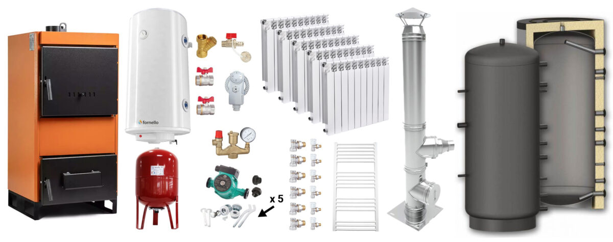 Pachet Centrala pe combustibil solid Fiama W 25 kW, Puffer 800 litri, Cos Inox, Calorifere aluminiu Fornello Alvo, Boiler Termoelectric, Vas Expansune, Pompa si Fitinguri Montaj 1 Pachet Centrala pe combustibil solid Fiama W 25 kW, Puffer 800 litri, Cos Inox, Calorifere aluminiu Fornello Alvo, Boiler Termoelectric, Vas Expansune, Pompa si Fitinguri Montaj