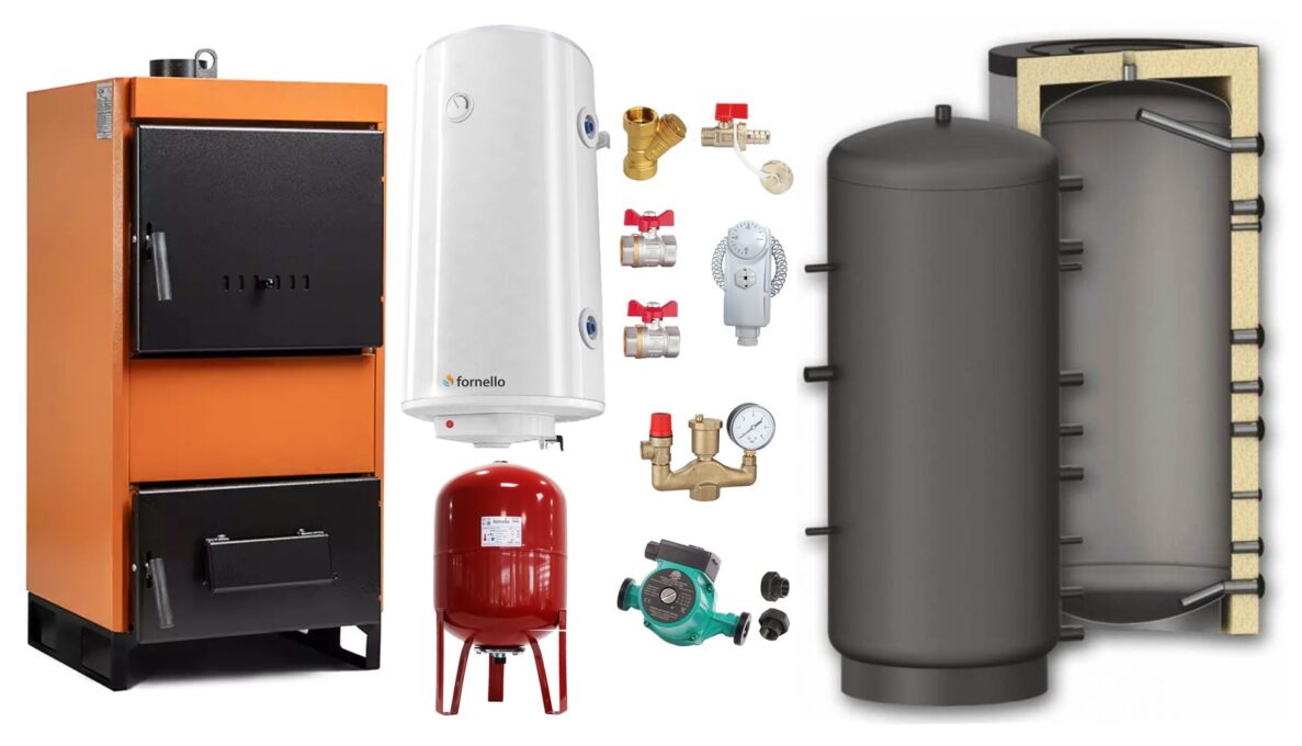 Pachet Centrala pe combustibil solid Fiama W 35 kW, Puffer 1000 litri, Boiler Termoelectric, Vas Expansune, Pompa si Fitinguri Montaj 1 Pachet Centrala pe combustibil solid Fiama W 35 kW, Puffer 1000 litri, Boiler Termoelectric, Vas Expansune, Pompa si Fitinguri Montaj