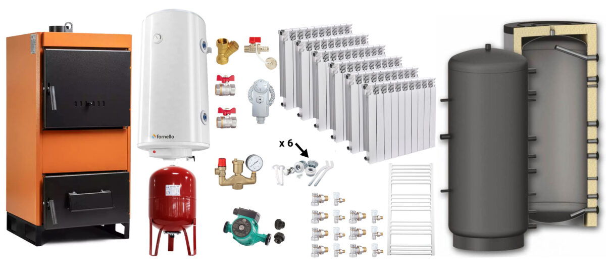 Pachet Centrala pe combustibil solid Fiama W 35 kW, Puffer 1000 litri, Calorifere aluminiu Fornello Alvo, Boiler Termoelectric, Vas Expansune, Pompa si Fitinguri Montaj 1 Pachet Centrala pe combustibil solid Fiama W 35 kW, Puffer 1000 litri, Calorifere aluminiu Fornello Alvo, Boiler Termoelectric, Vas Expansune, Pompa si Fitinguri Montaj