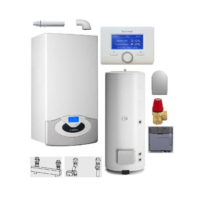Pachet Centrala termica in condensare Genus Premium HP Evo 45 cu boiler BC1S 300 L 1 Pachet Centrala termica in condensare Genus Premium HP Evo 45 cu boiler BC1S 300 L