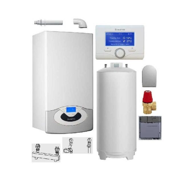 Pachet Centrala termica in condensare Genus Premium HP Evo 45 cu boiler BCH 200 L 1 Pachet Centrala termica in condensare Genus Premium HP Evo 45 cu boiler BCH 200 L