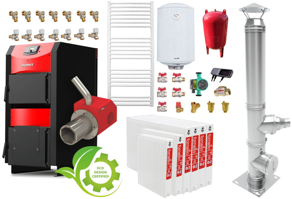 Pachet incalzire si apa calda 5 camere Centrala mixta combustibil solid si peleti Burnit NWB PRIME 40 kW si Arzator pe peleti Pell Eco 35 kW, calorifere, cos inox, ventilator si automatizare, serpentina racire, flansa arzator, pompa circulatie 25-60, 1 Pachet incalzire si apa calda 5 camere Centrala mixta combustibil solid si peleti Burnit NWB PRIME 40 kW si Arzator pe peleti Pell Eco 35 kW, calorifere, cos inox, ventilator si automatizare, serpentina racire, flansa arzator, pompa circulatie 25-60,