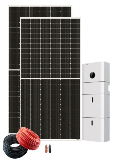 Pachet sistem fotovoltaic monofazat hibrid, 5.0 kW, 9x Panouri monocristaline Yingli 550 Wp, Invertor Kstar Blue-S-5000, Acumulator LFP (LiFePO4) Blue-Pack-5.1, Cablu si Conectori