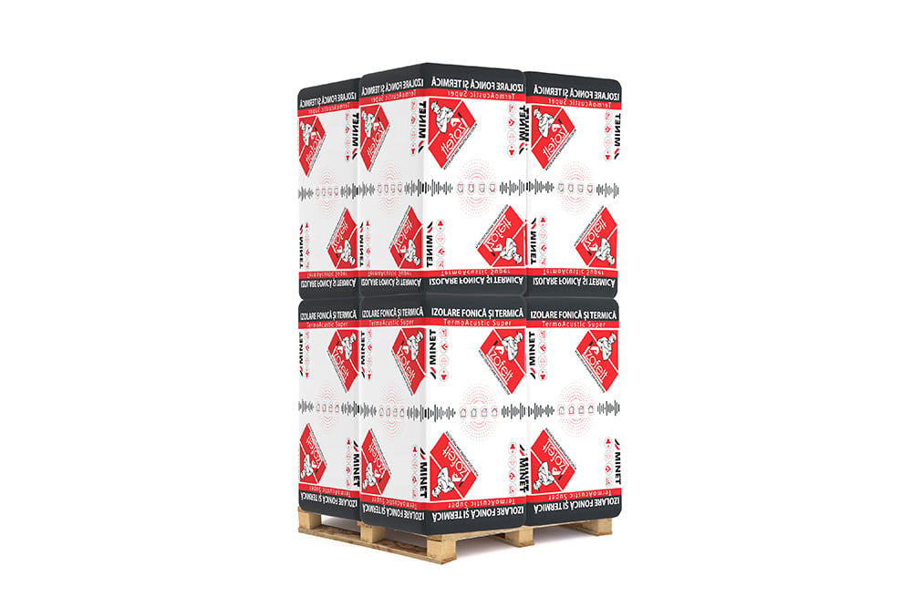 Placi izolatoare din poliester Izofelt TermoAcustic, izolare fonica/termica, 1000 x 600 x 50 mm, palet - 8 pachete, 57,6 m2 1 Placi izolatoare din poliester Izofelt TermoAcustic, izolare fonica/termica, 1000 x 600 x 50 mm, palet - 8 pachete, 57,6 m2