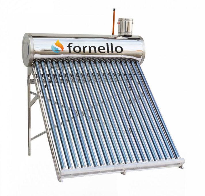 Panou solar nepresurizat Fornello pentru producere apa calda, cu rezervor inox 165 litri, 20 tuburi vidate si vas flotor 5 litri