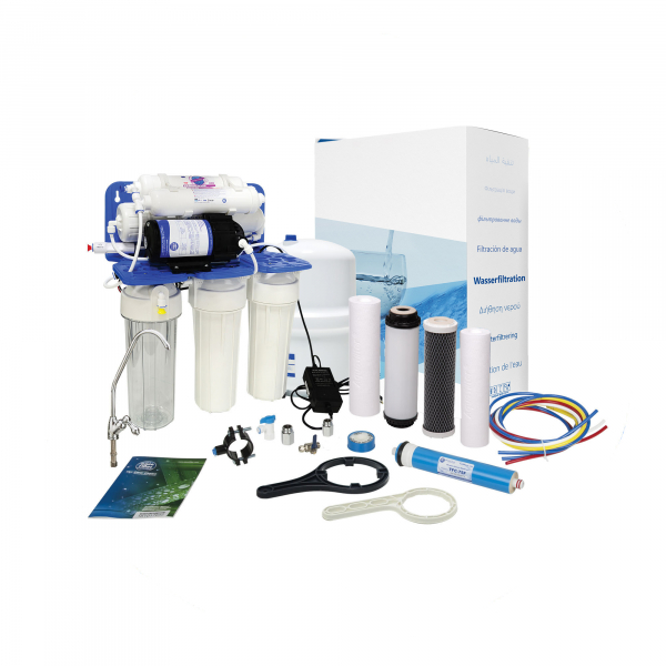 Purificator apa cu osmoza inversa Aquafilter in 5 trepte si pompa booster