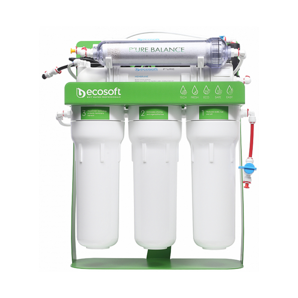 Purificator cu osmoza inversa cu pompa booster  si cadru metalic Ecosoft P URE Balance