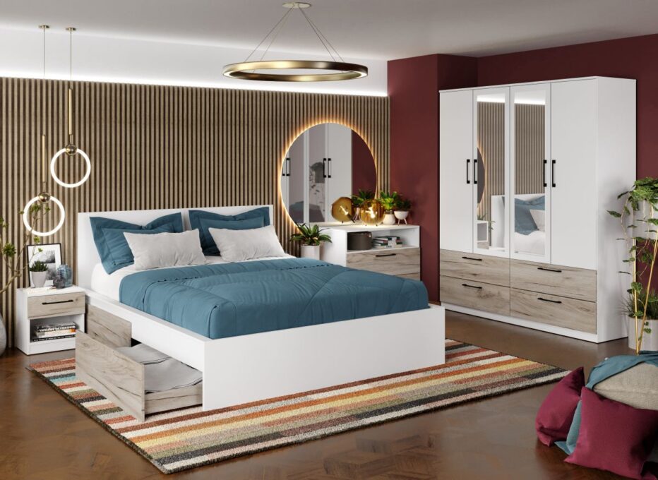 Set Mobila Dormitor Relax C12 cu oglinda