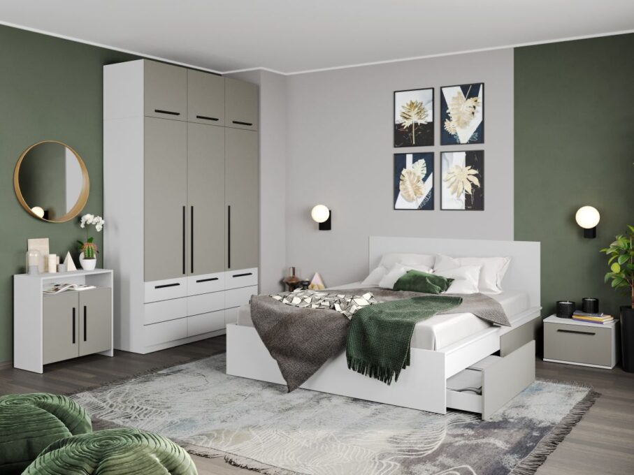 Set Mobila Dormitor Casmir / Alb Soares C22